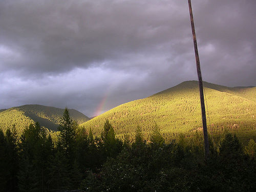 Montana storm clouds over a mountain